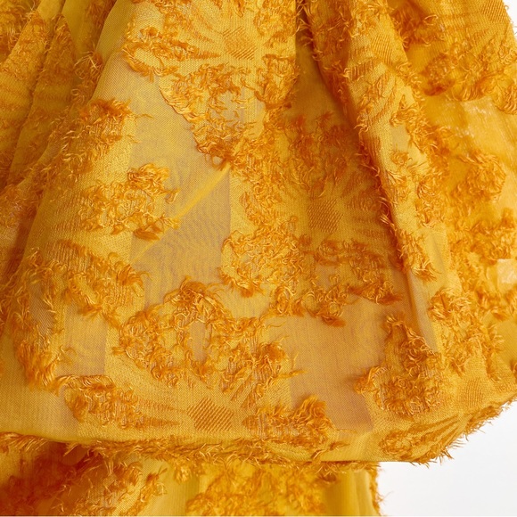 ATOIR One Shoulder Cascading Ruffle Bow Mini Dress in Orange - Picture 7 of 10